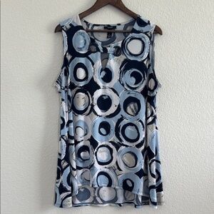 Apt. 9 Sleeveless Circle-Print Tank Top in Blue